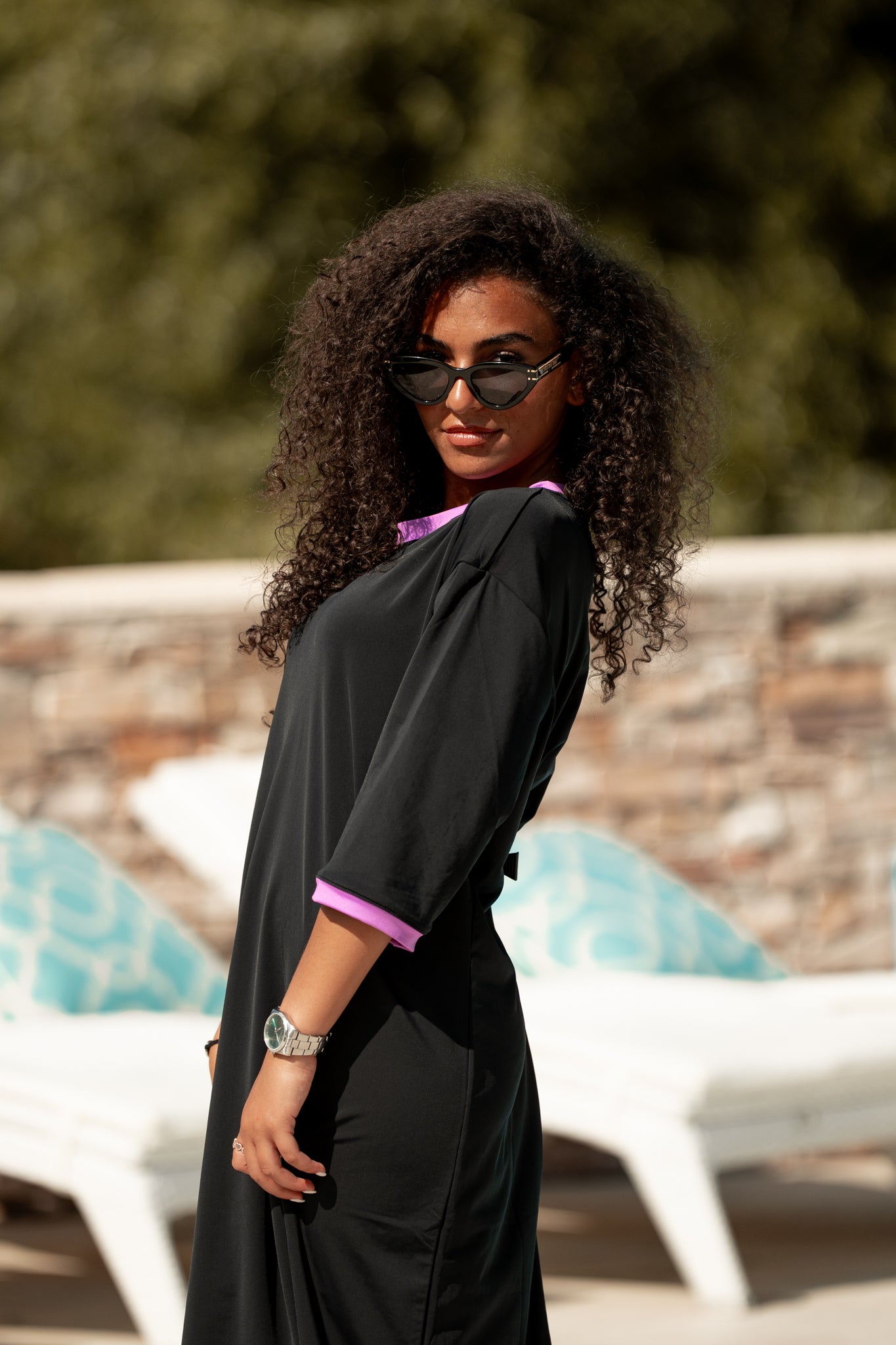 Robe duo noire violette