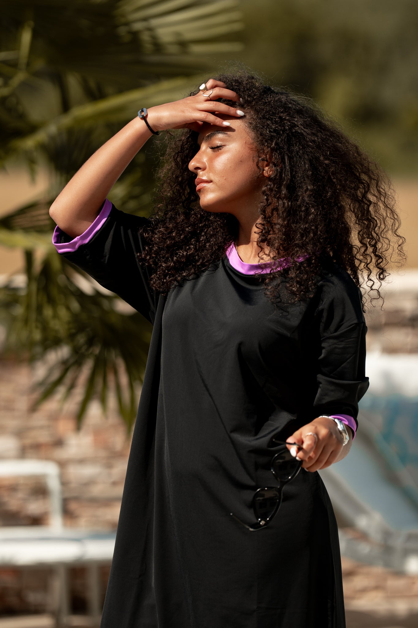 Robe duo noire violette