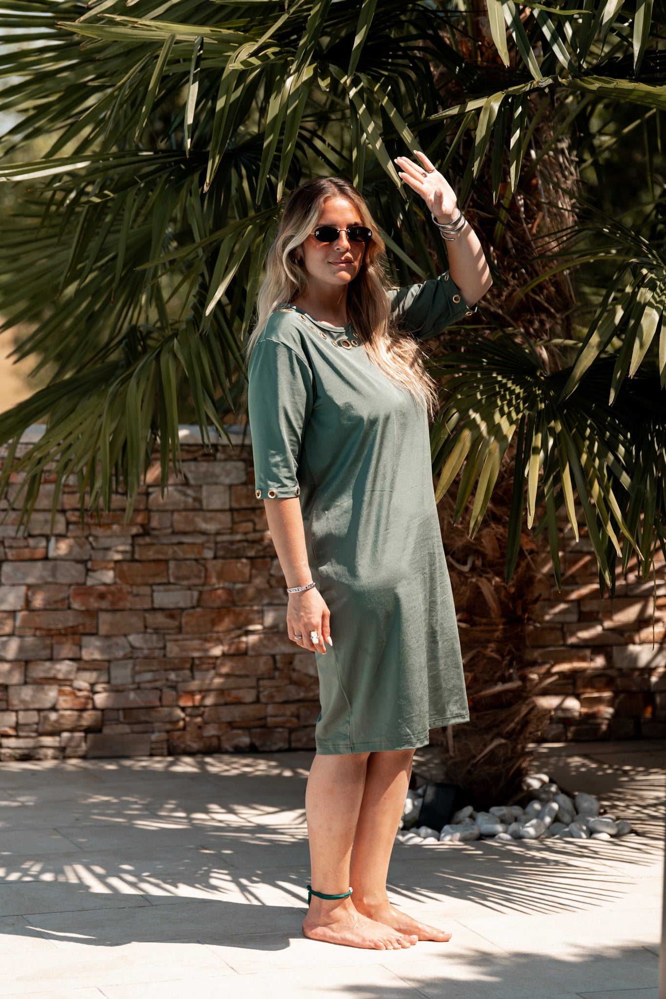 Robe œillets kaki