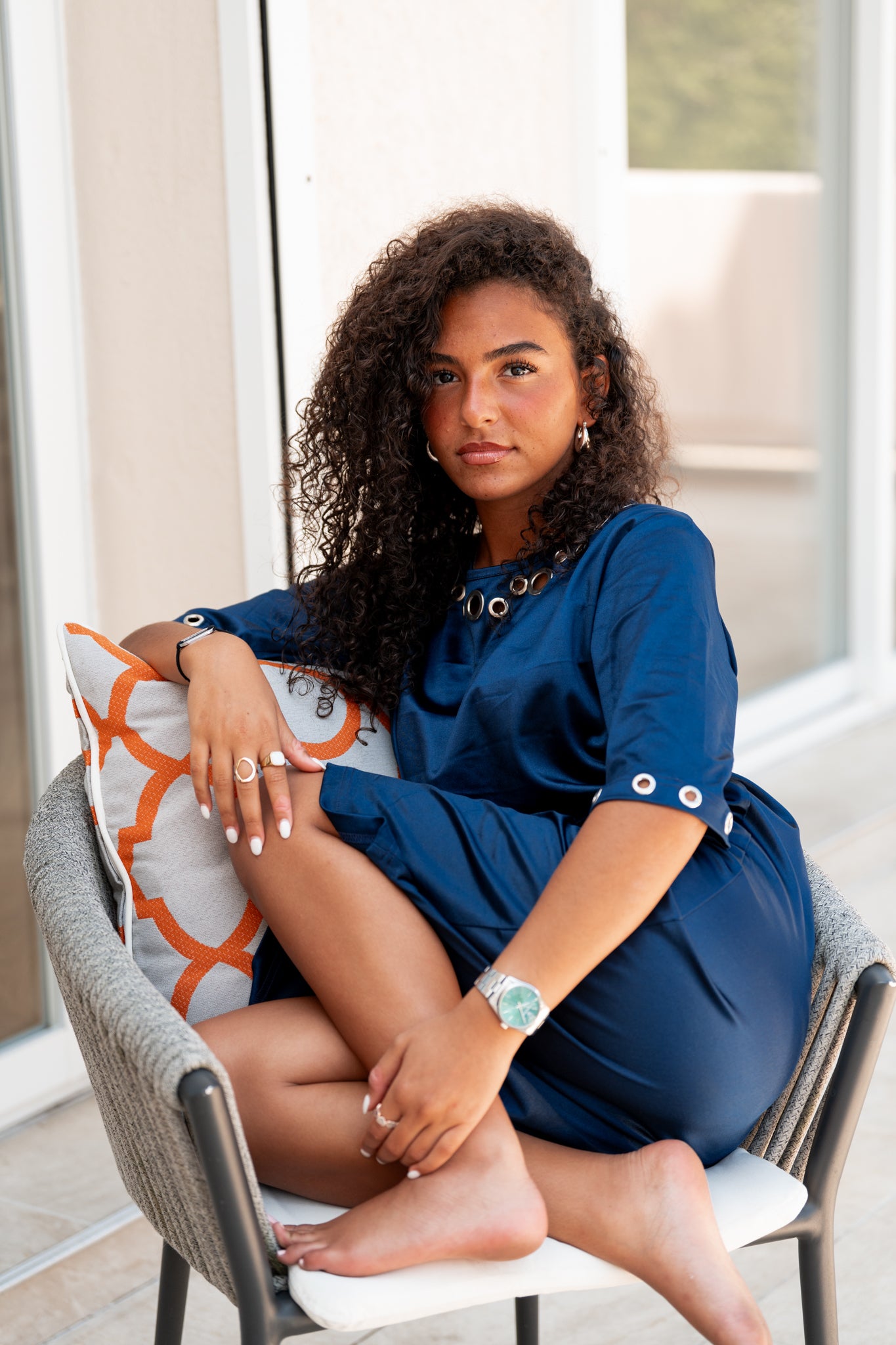 Robe œillets blue