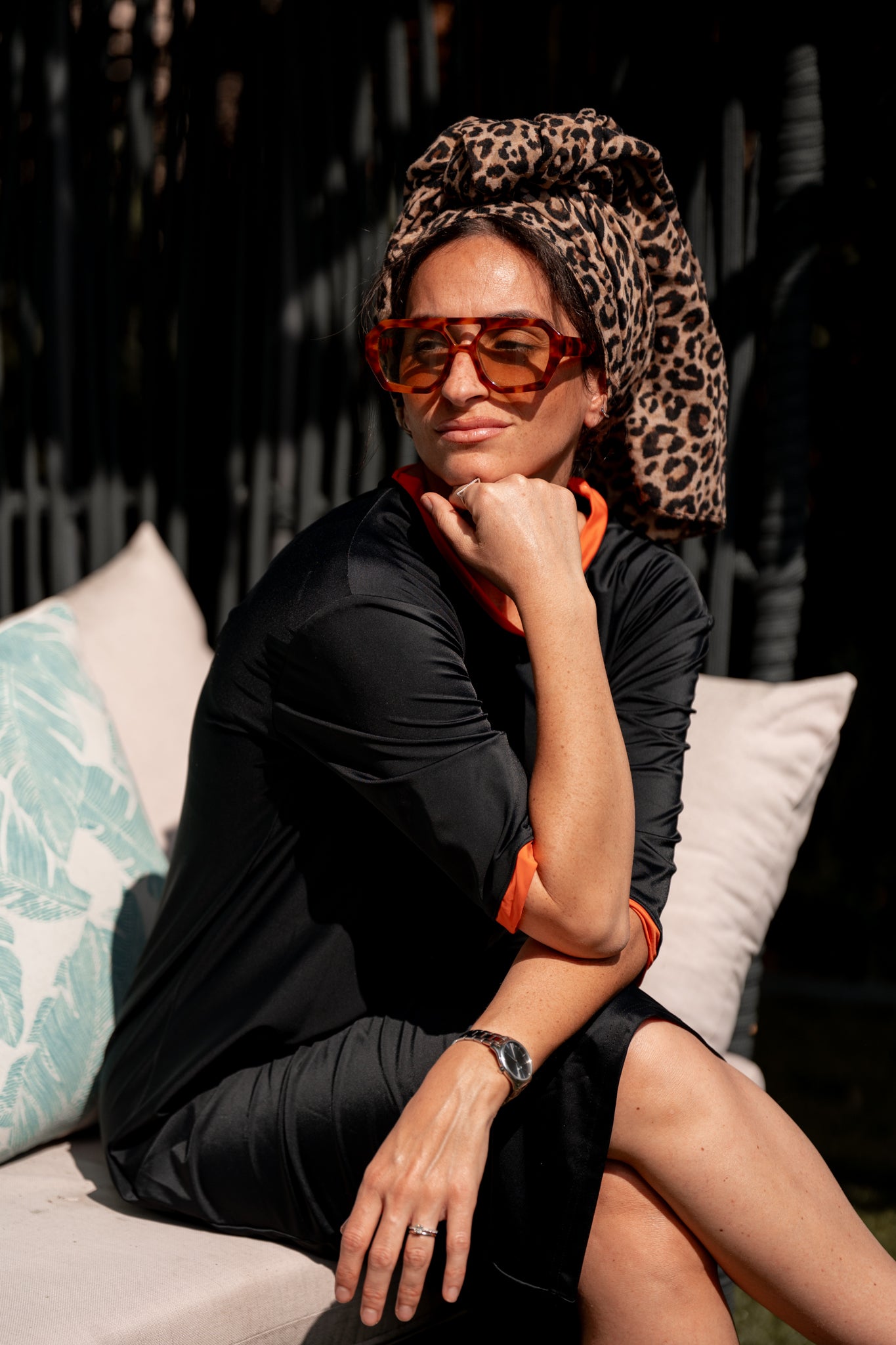 Robe duo noir orange