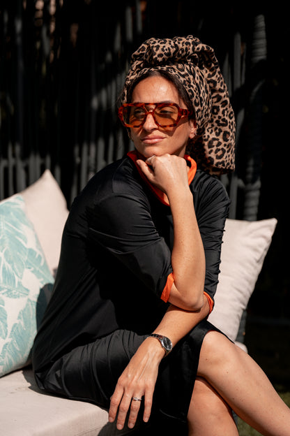 Robe duo noir orange