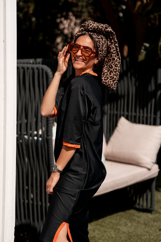 Robe duo noir orange