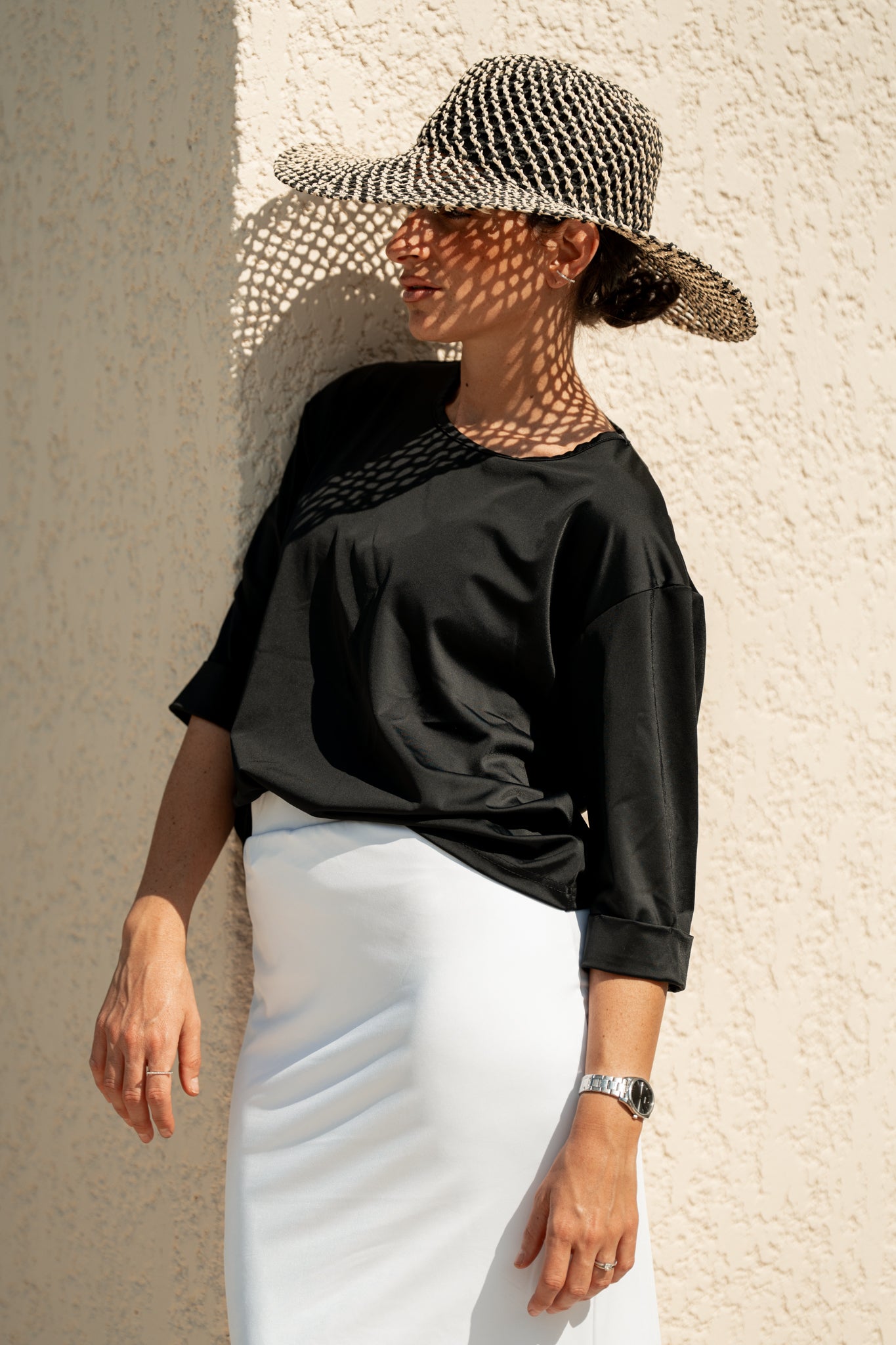 T-shirt revers Noir
