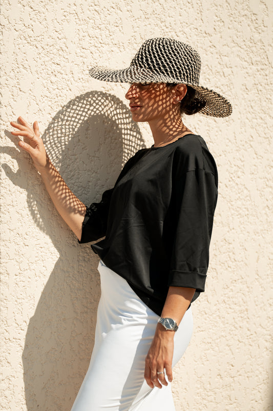 T-shirt revers Noir