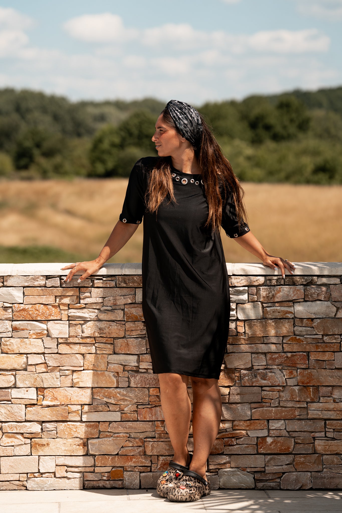 Robe œillets noire