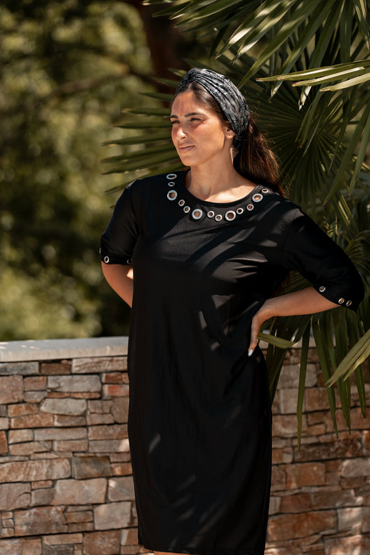 Robe œillets noire