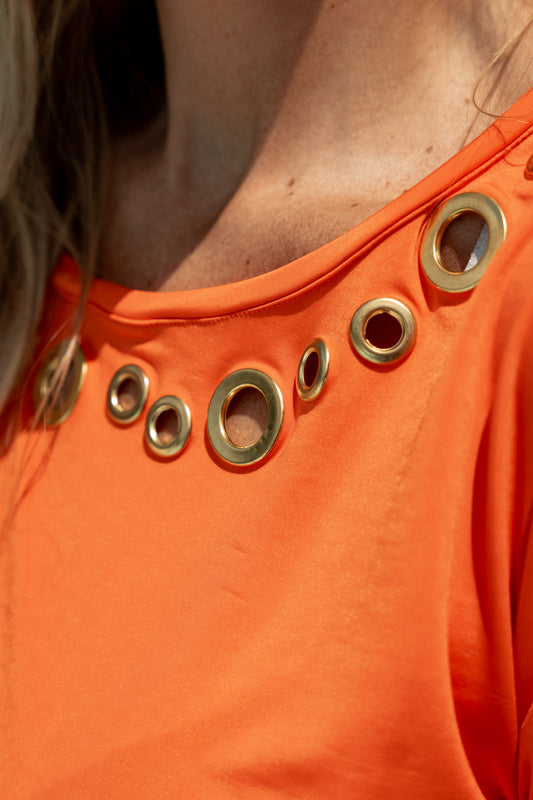 T-shirt oeillets Orange